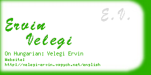 ervin velegi business card